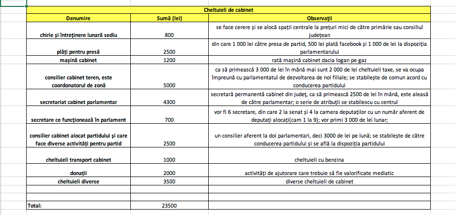 Lista întocmită de Marius Lulea președinte în acte al AUR